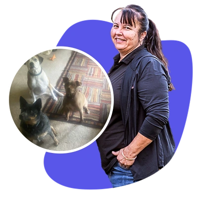 Princess Lori of Princess Portable Toilets, a dedicated team member and animal lover