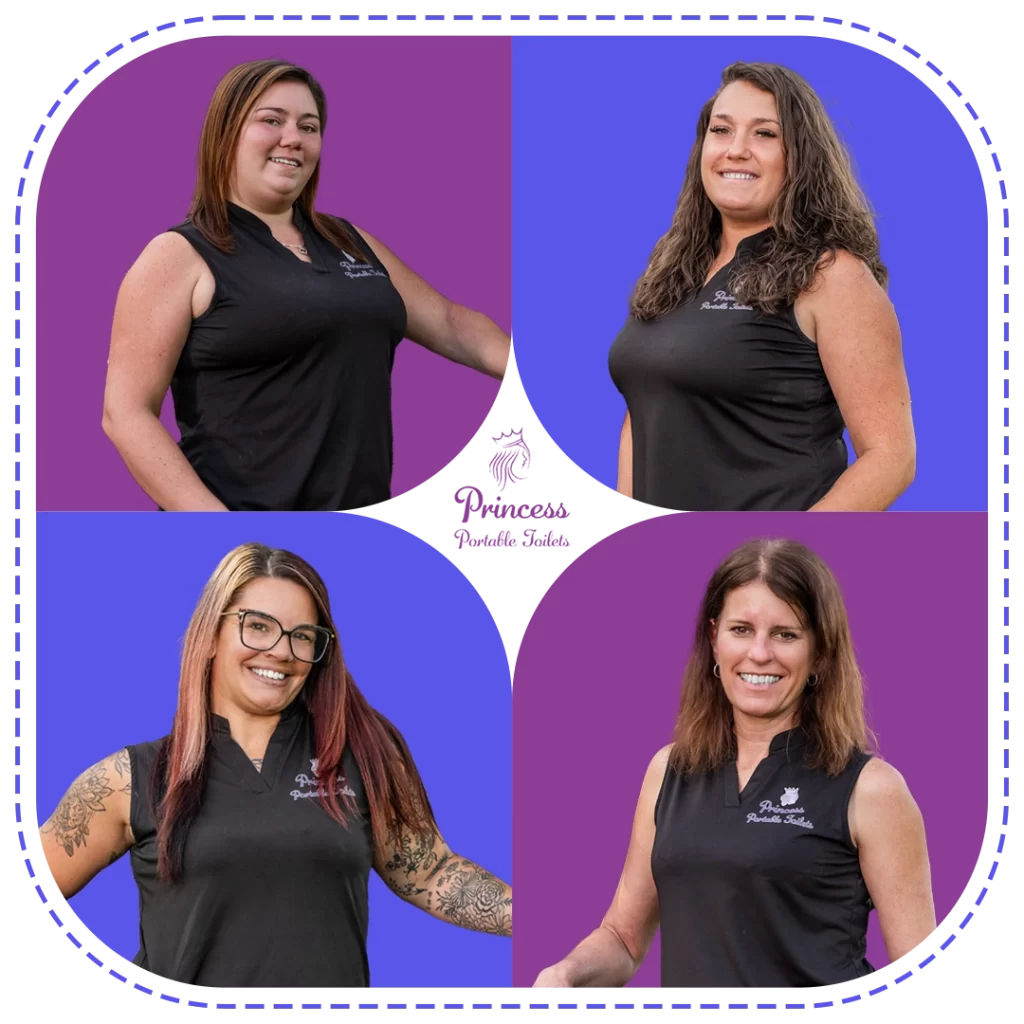 Princess Portable Toilets team offering Orlando, FL portable toilet rentals