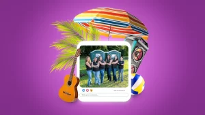 Princess Portable Toilets team social card with festival icons promoting portable sanitation for festivals in Florida