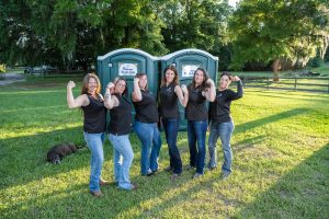 a strong all-women team focused on and the timely delivery of portable toilets in North Central Florida