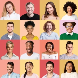 A collage of smiling people showing teamwork, diversity, and positive energy behind Princess Portable Toilets’ uplifting culture