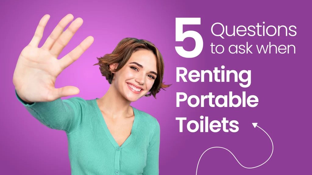 A woman giving a high five gesture representing five key questions to ask before renting portable toilets in Alachua County